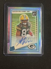2025 Donruss Optic 221 Savion Williams Rated Rookies Holo Auto #/199 Packers J12