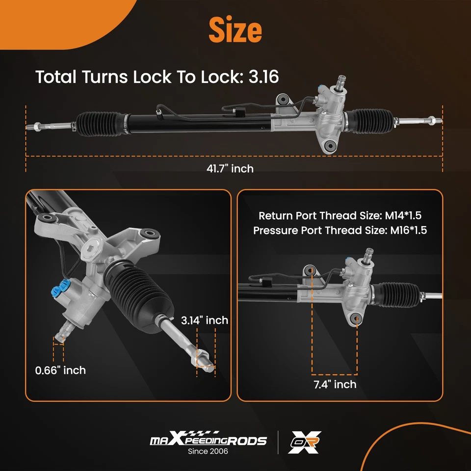 Barra y piñón de dirección asistida para Honda CR-V 1997-2001 Foto 3 de 4