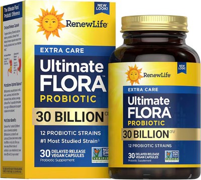 2 X Renew Life Extra Care Ultimate Flora Probiotic -- 30 billion CFU - 30 Delay