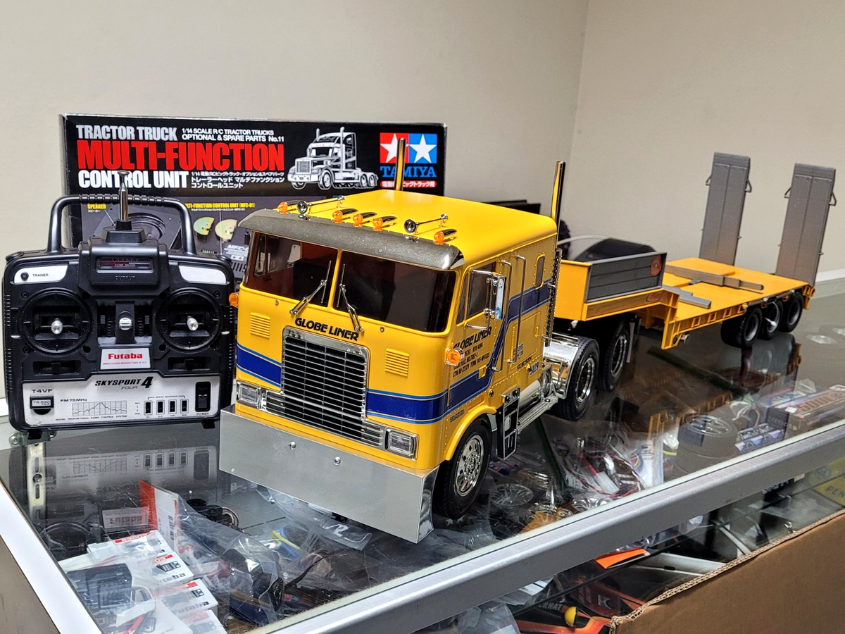 Tamiya R/C 1/14 Globeliner Semi + MFC-01 LED Light & Sound Unit +