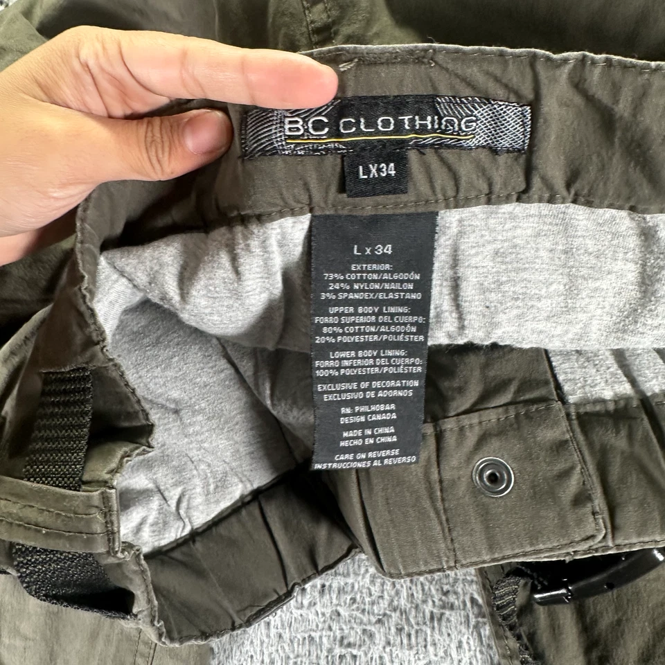 BC Clothing Pantalón Hombres L Verde Algodón Carga Elastizado Utilidad Ropa de Trabajo Viaje Senderismo Foto 4 de 4