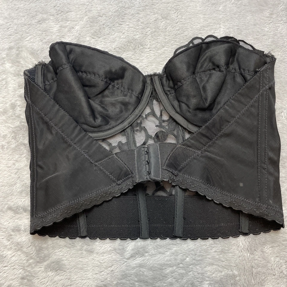 Sexy Corsé Bustier Vintage Valmont Para Mujer 36C Negro Encaje Sin Tirantes Con Aros Foto 2 de 4