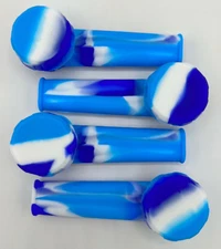 Silicone Tobacco Smoking Pipe with Metal Bowl Blue/light blue/white 10 pack 