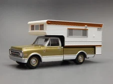 '68 1968 Chevrolet C10 350 Large Camper Gold & White 1/64 Diorama Replica MIB