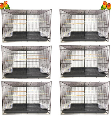 Lot of 6 Breeding Aviary Canary Finch Bird Flight Cages 24x16x16''H With Divider 