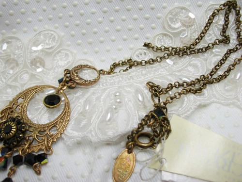 NEW Liz Palacios Jet & AB Jet Swarovski Elements Chandelier Necklace & Earrings - Picture 5 of 12
