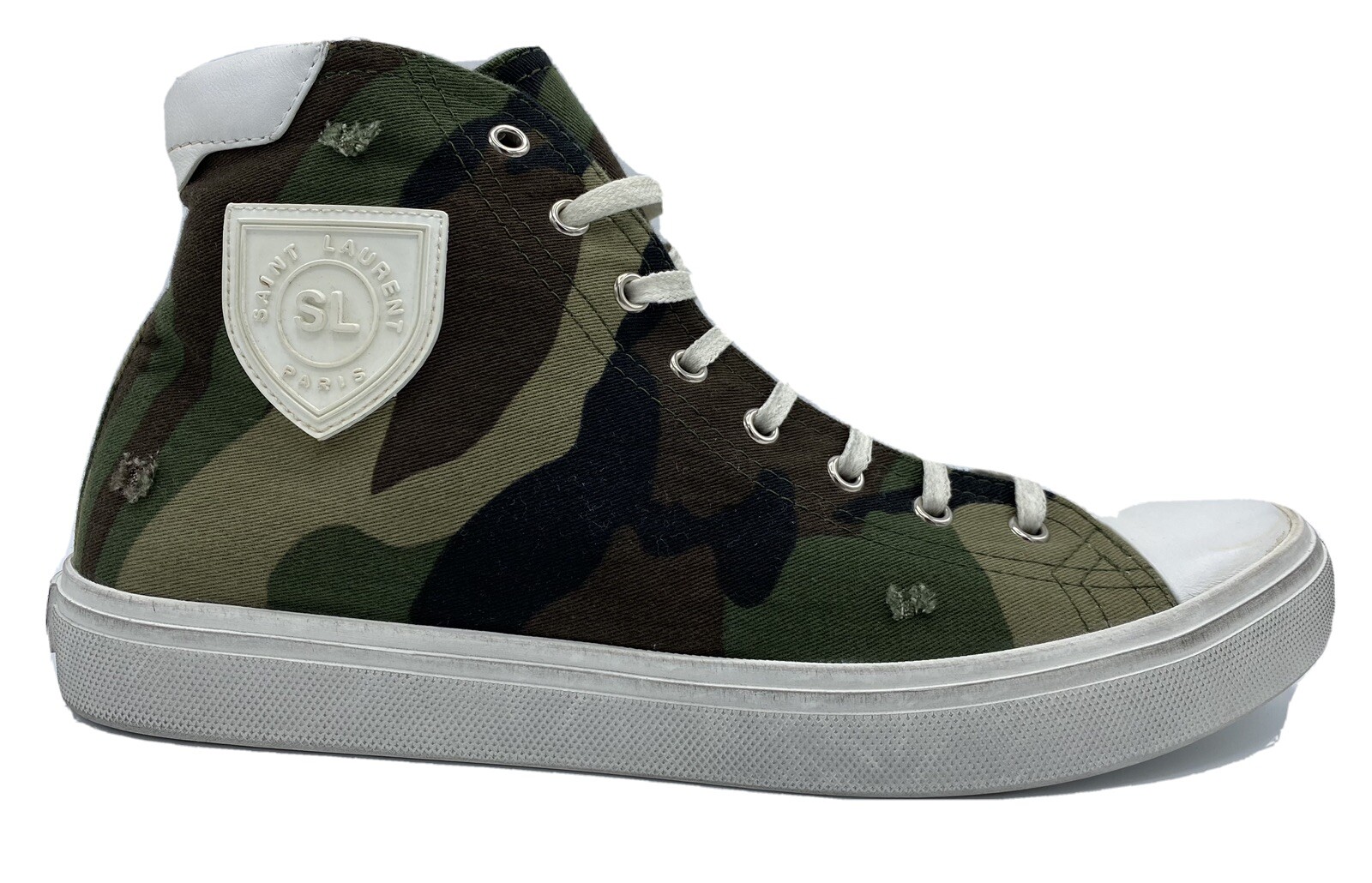 Sneakers alte mimetiche Saint Laurent $600 taglia US 9 5 Made in Italy