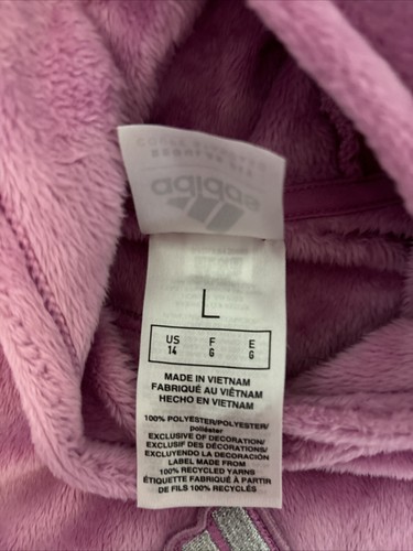 Big Girls Long Sleeve Cozy Fleece Hooded Purple Pullover US 14 Large - Picture 6 of 9