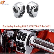 Chrome Switch Button Housing Bar Hand Control For Harley Touring Trike 2014-2022