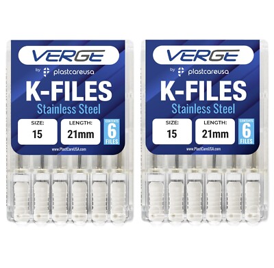 2 X Size 15 21mm Endo K-Files, Dental Endodontic K Files (Stainless Steel)
