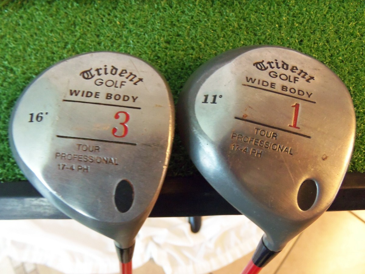 Set of Trident Golf Wide Body 1 & 3 RH Graphite Woods 11* 16* Tour  