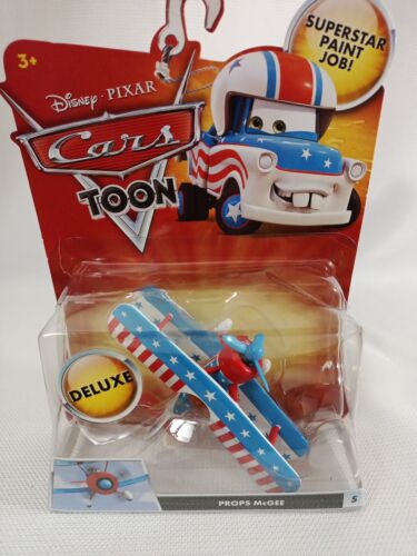 Disney Pixar Cars Mega size Die Cast Deluxe Toon Props McGee Biplane #5 NEW - Picture 1 of 3