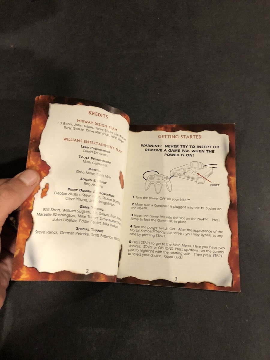 mortal kombat trilogy n64 Manual | eBay