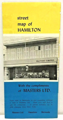Vintage Hamilton Bermuda illustrierte Karte Reiseprospekt Straßenführer