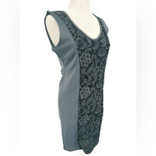 BCBG MaxAzria Lace Cocktail Sleeveless Dress Gray Size Extra Large NWT