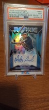 2019 PANINI PRIZM FERNANDO TATIS JR ROOKIE AUTO CAROLINA BLUE PSA MINT 9 🔥#/100