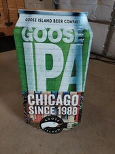 Goose Island Beer Company IPA Metal Tin Tacker Bar Pub Sign Rare Large