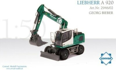 CONRAD 2946-02 LIEBHERR A 920 Wheel Excavator - GEORG BIEBER 1/50 Brand-new MIB