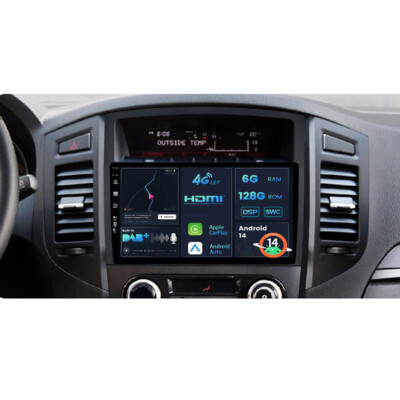 Autoradio DAB+4G+HDMI Android 14 Carplay Für Mitsubishi PAJERO 2006-2020 GPS BT