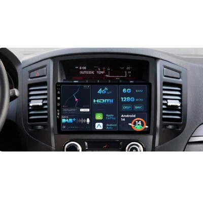 Radio Coche DAB+4G+HDMI Android 14 Carplay Para Mitsubishi PAJERO 2006-2020 GPS BT