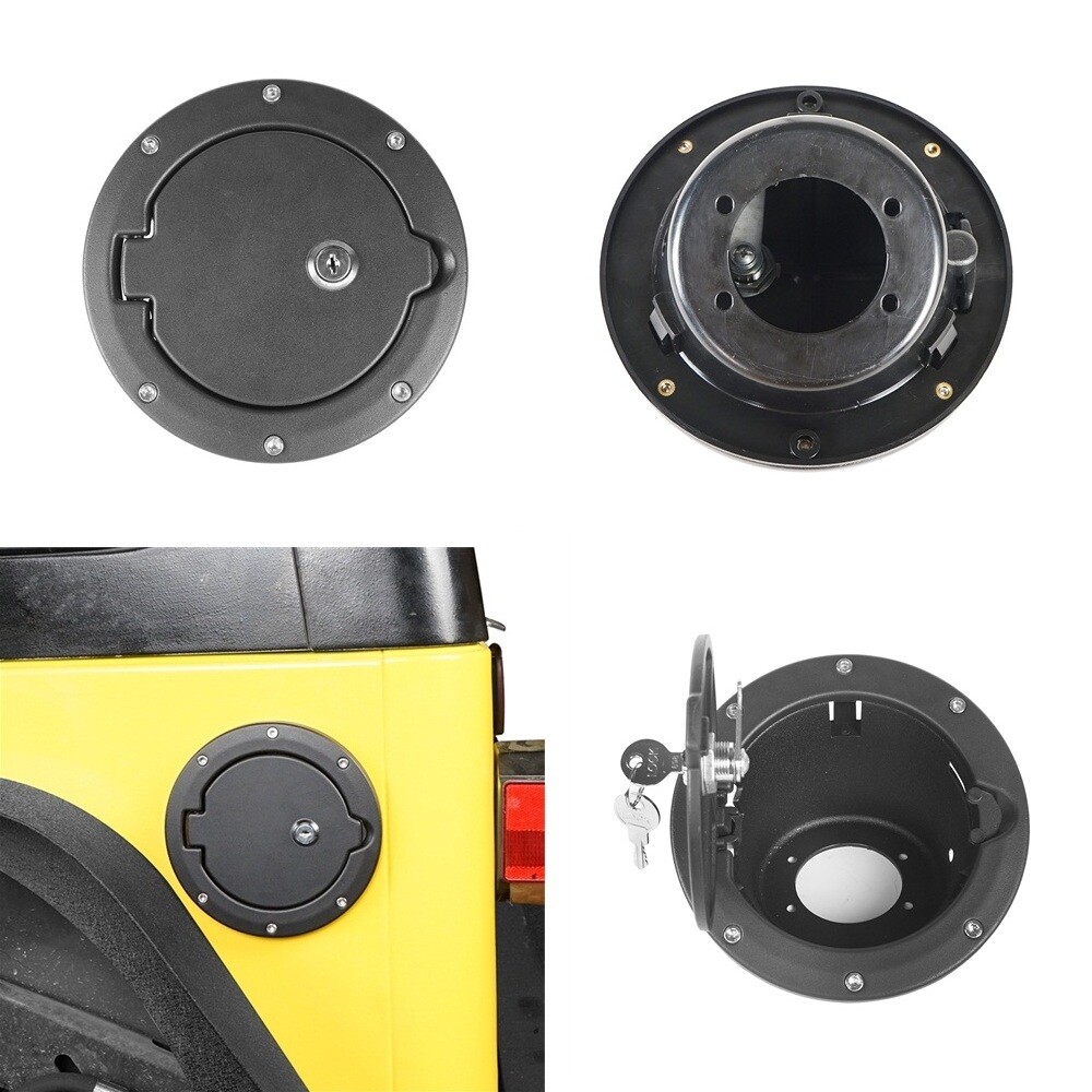 US Matte Black Gas Tank Cap w/ Secure Lock Fits for Jeep Wrangler 1997-2006 TJ