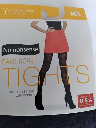 1 pair No Nonsense Fashion Tights fish net look PRINT Black Opaque size M / L - Picture 7 of 7