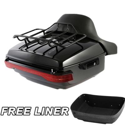 King Trunk Top Rack Pad LED Tail Light For Harley CVO Electra Road Glide 14-Up