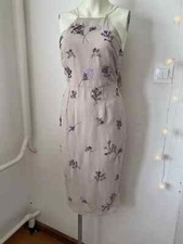 ASOS PARTY DRESS BEADED BEIGE SIZE 8 Sk2402