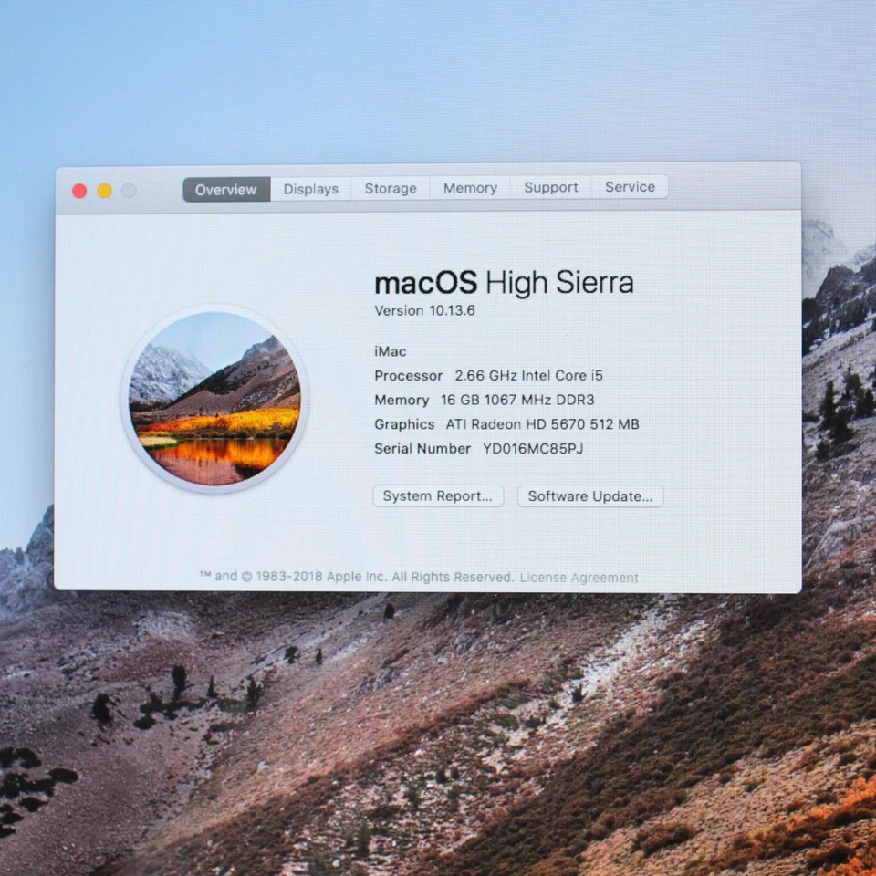 Apple A1312 iMac 27" 2.66GHz Quad Core i5 -16GB RAM 1TB AMD 5670 512MB Graphics - Image 2 of 4