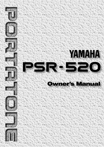 Yamaha PSR-520 Instruction Manual: 102 Pages & Protective Covers!