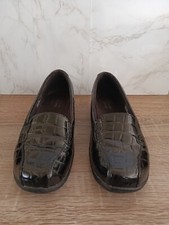 Clarks Women's Loafers Patent Leather Black Size 6 W