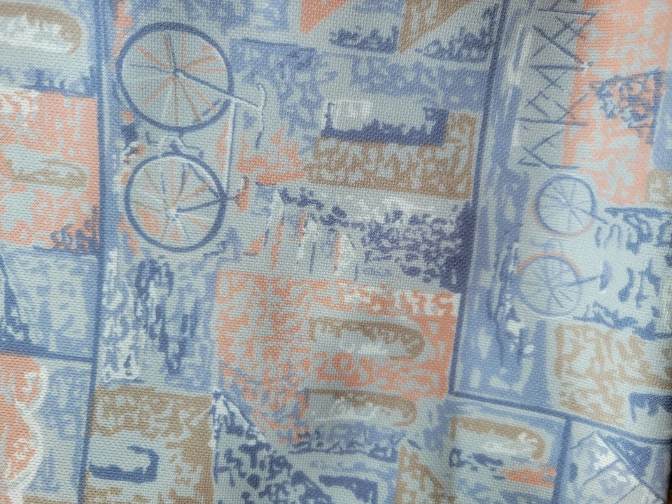 Jersey elástico de 1 vía de colección tejido tejido bicicleta tema remanente 62" X 1/2 yarda Foto 3 de 4