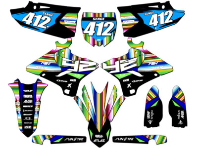 2008-2014 fits POLISPORT RESTYLE YZ 250 2-STROKE SERAPE Black Senge Graphics ...