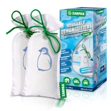 Household Mini Moisture Absorbers 5.5oz SET OF 2 Reusable Dehumidifier Bags