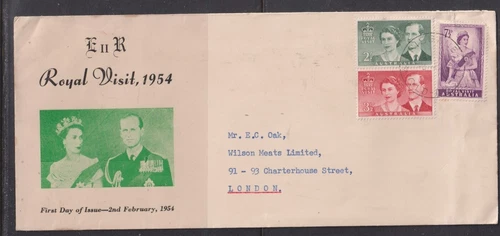 Australia 1954 Royal Visit (LONG) Souvenir Cover - Brisbane to London