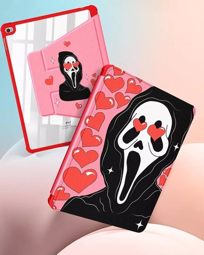 iPad Mini 4/5 7,9" Smart Flip Stand Case Hülle - Scream Ghost Hearts Design Neu - Bild 3 von 6