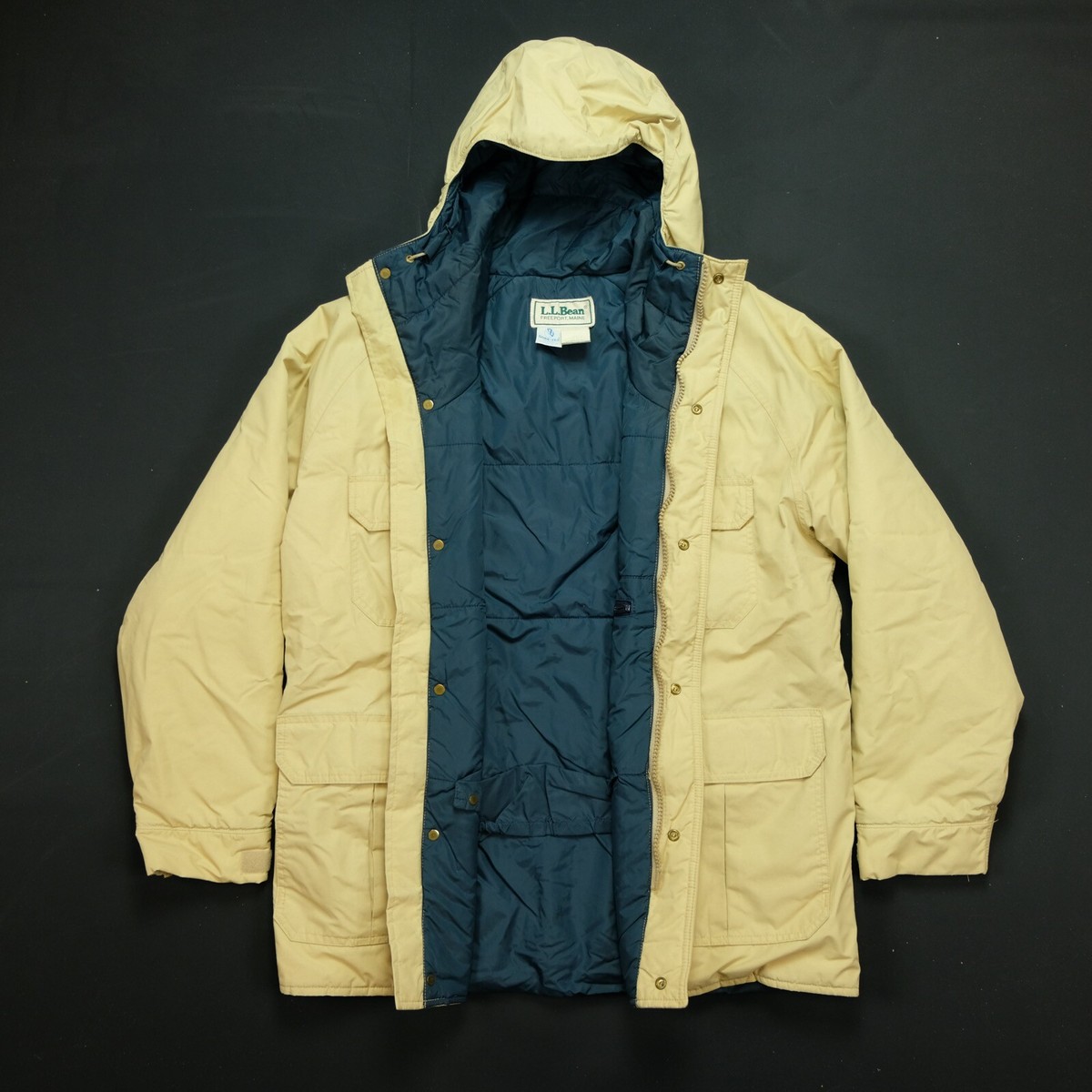 Rare Vintage LL BEAN Four Pocket Gore-Tex Fabric Full Button Zip 