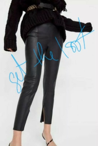 Zara Womens Black Velvet Tuxedo Stripe 