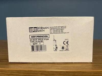 Dorman smith 6amp rcbo KR1PB0630A 30mA 10kA B6