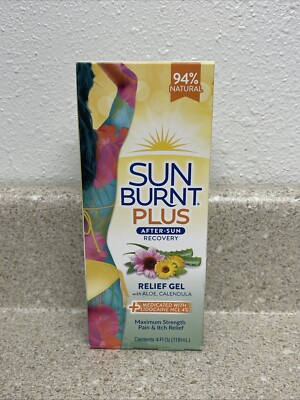 Sun Burnt Plus Relief Gel After Sun Relief Exp 04/27 ALOE Echinacea Calendula ￼￼