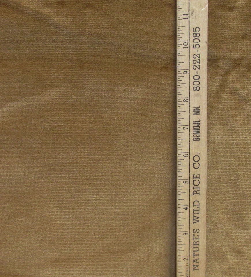 2 Pieces Fabric Brown Velvet & Brown & Cream Stripe Crafters Sewing Lot DIY - Image 2 of 3