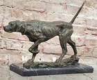 Escultura De Bronce De Zorro Perro Clásica Obra De Arte Figurita Estatua