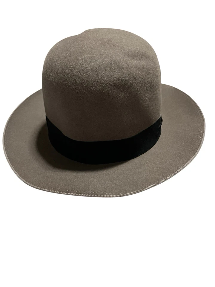 Sombrero Fedora Borsalino Qualità Vintage con Caja Original Italia Fieltro Gris Talla 55 Pequeño Foto 3 de 4