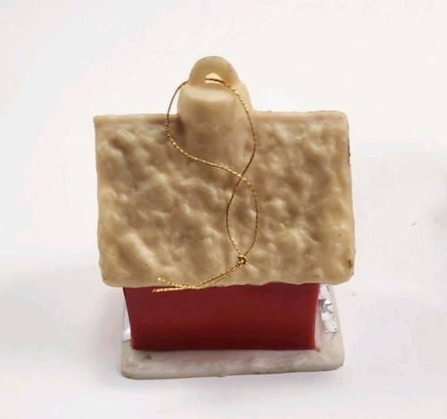 Vintage 1970s Red House W/Snow Green Chenille Tree Gold Tone Santa Plastic - Picture 11 of 16