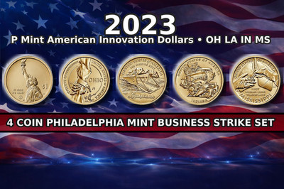 2023 P American Innovation $1 Set 4 Coins BU OH LA IN MS