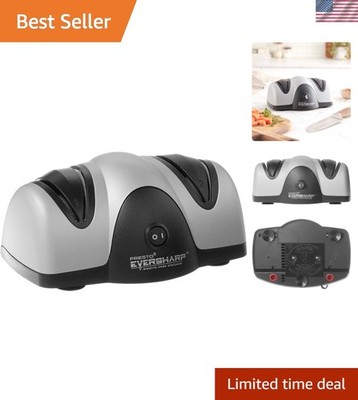 08800 EverSharp Electric Knife Sharpener, 2-Stage System, Silver/Black