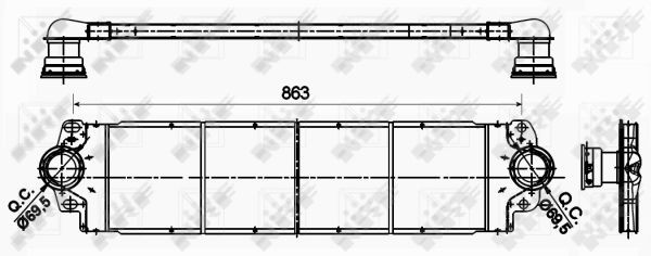 Intercooler fits VW TRANSPORTER Mk5, Mk6 2.0D 09 to 19 NRF 7E0145804B 7H0145804A - Image 6