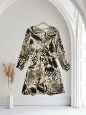 Old Navy Womens Tropical Palm Print Dress Size Medium Spring Summer Vacay Chic