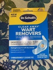 Dr Scholl's Maximum Strength Clear Away Wart Remover 12 Medicated Disc 9 Cushion