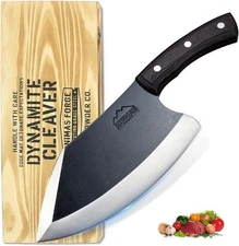Animas Forge Dynamite Cleaver 8” Hand Forged High Carbon Steel Knife in Wood Box